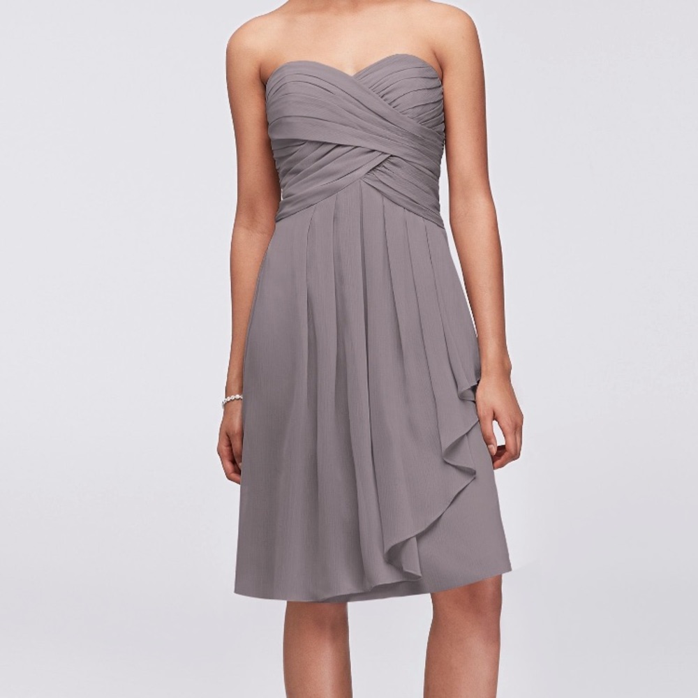davids bridal - Short Crinkle Chiffon Dress size 2